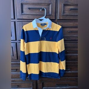 Ralph Lauren Yellow and Navy Rugby Shirt